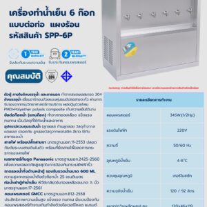 โบร์ชัวร์ เครื่องทำน้ำเย็น 6 ก๊อก แบบต่อท่อ